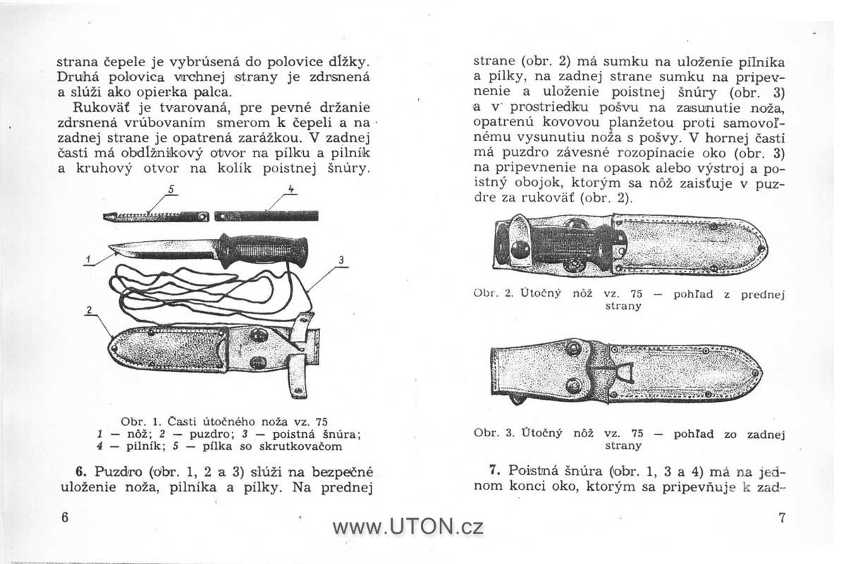 Vojenský předpis Děl-21-22/s – nůž UTON vz. 75 – strana 2