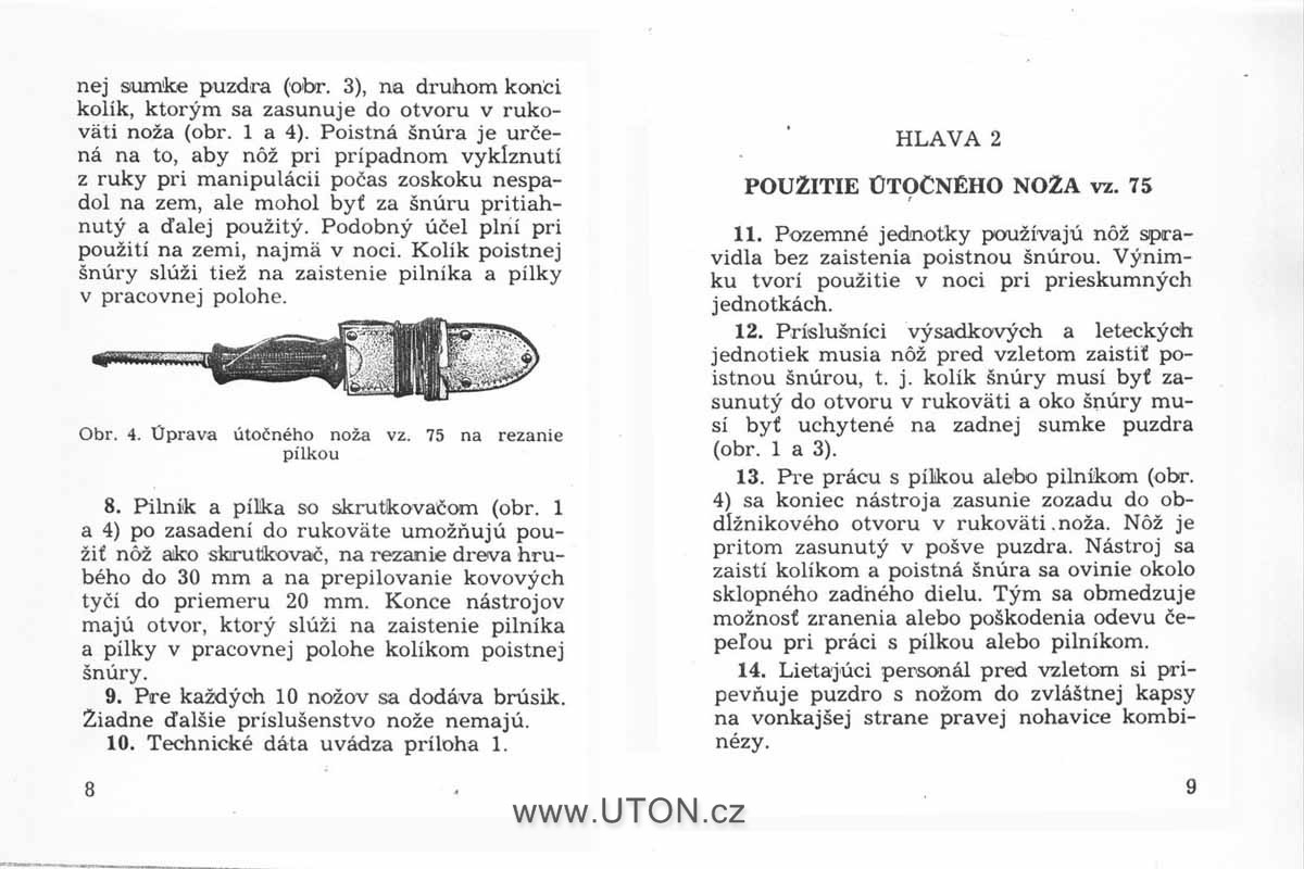 Vojenský předpis Děl-21-22/s – nůž UTON vz. 75 – strana 3