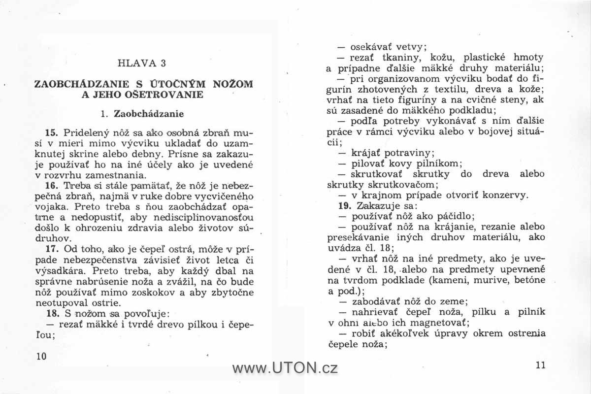 Vojenský předpis Děl-21-22/s – nůž UTON vz. 75 – strana 4
